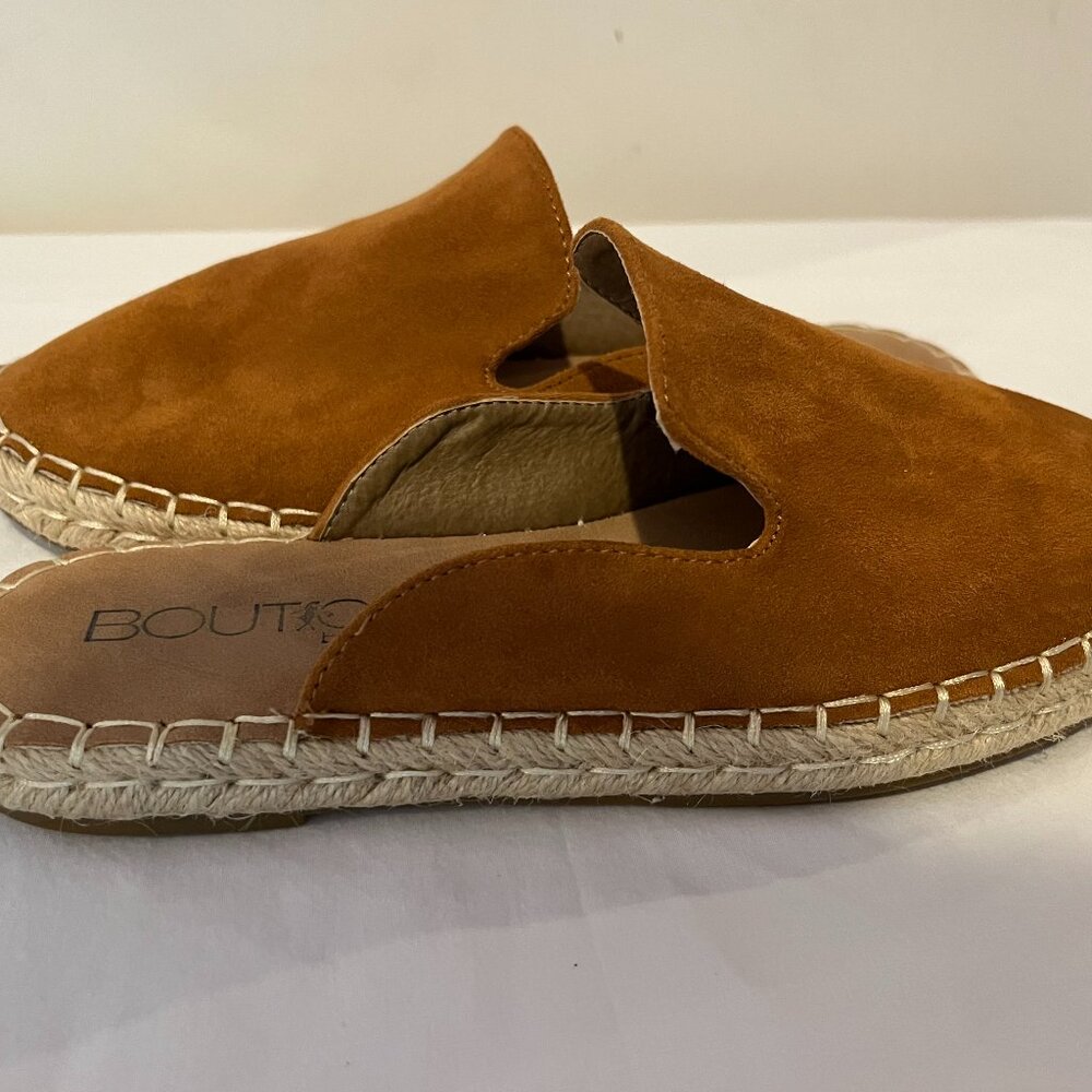Boutique by Corky's Womens Taffy Slip on Espadrille, Size 7, Chestnut suede